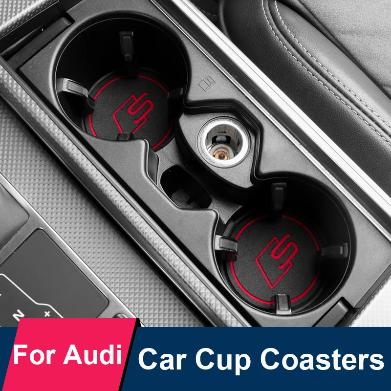 

For A6 A7 2019-2023 Car Center Console Water Cup Holder Coaster Anti-Slip Pad Mat Gear Shift Panel Sticker Interior Decoration
