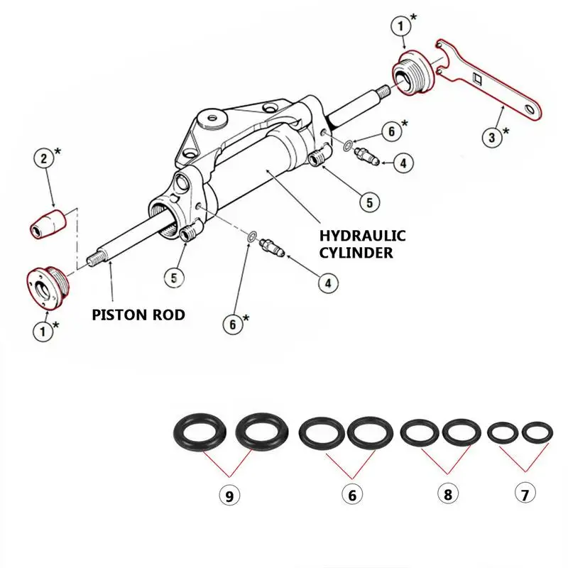 Boat HS5157 Front Mount Hydraulic Cylinder Seal Kit With Wrench Marine Retrofits Hydraulic Steering Systems Bleed For Seastar