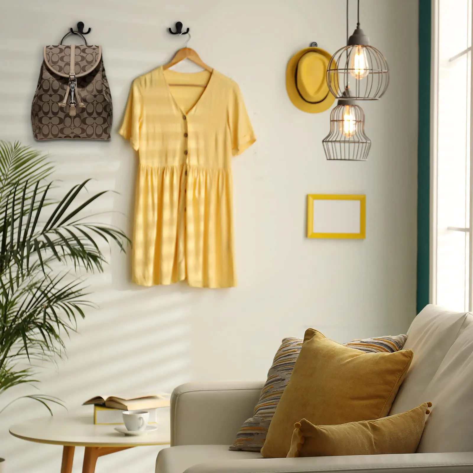 4pcs Retro Gold Wall Hook Clothes Coat Bag Hat Brass Hanging Hook Bathroom Towel Hanger Kitchen Door Back Metal With Screws