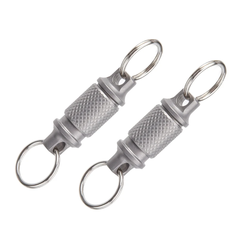 

2Pcs Titanium Quick Release Swivel Keychain Pull Apart Detachable Keychain Heavy Duty Car Key Holder Universal Buckle