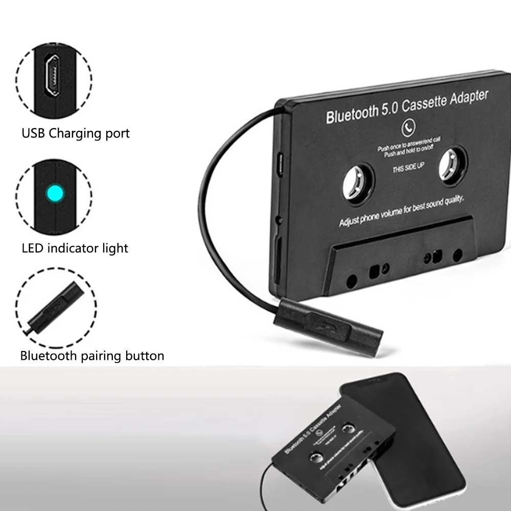 Bluetooth Kassette Bluetooth Auto Adapter - Kabelloser Audio Empfänger Für Autoradio Auto AUX Adapter