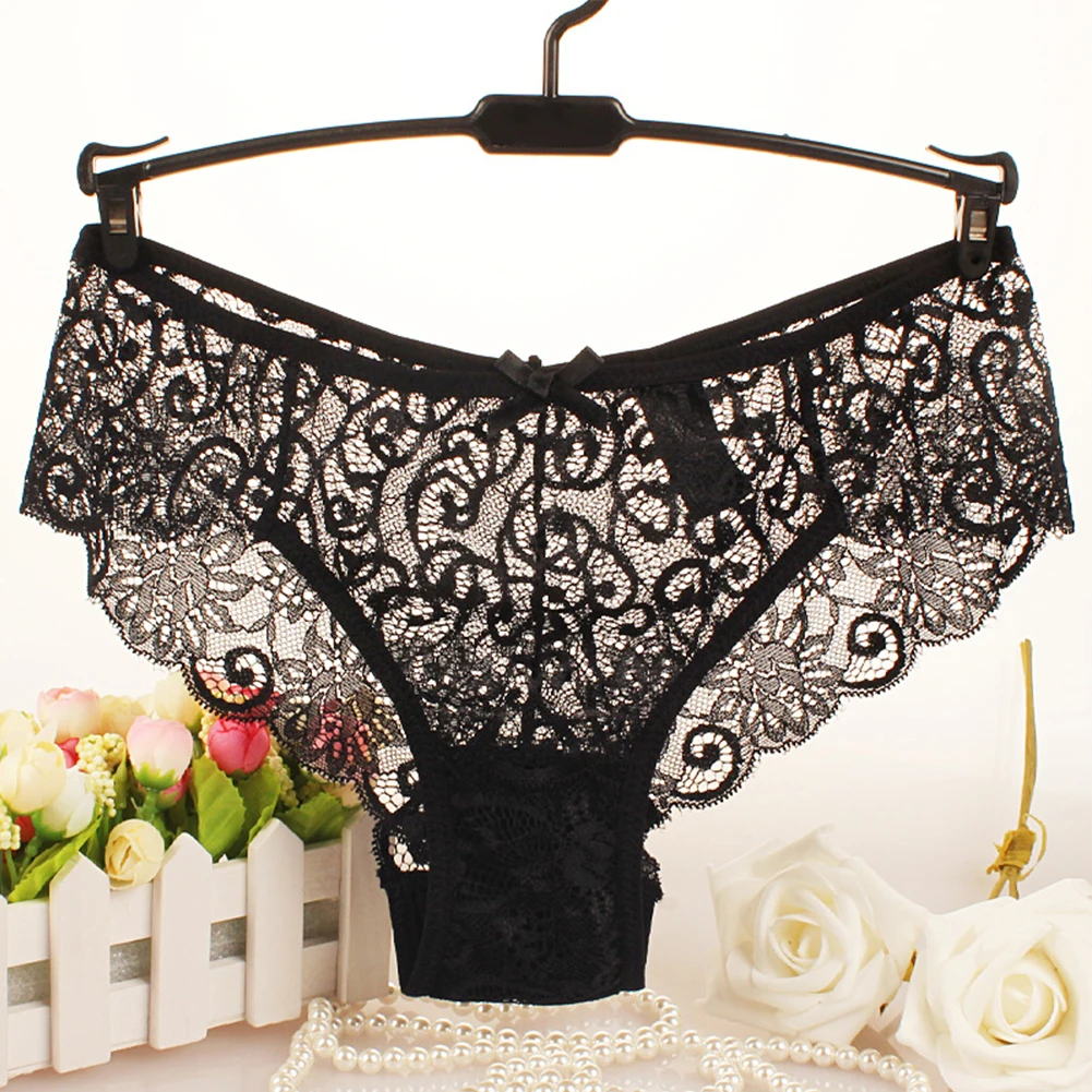 

Popular Womens Panties Ladies Lace Transparent Briefs French Knickers Seamless Female Elastic Beachwear Underwear Thongs