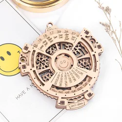 Creative Gift Diy Assembled Toy Children'S Wooden Mechanical Gear Rotating Perpetual Calendar Three-Dimensional Puzzle Model