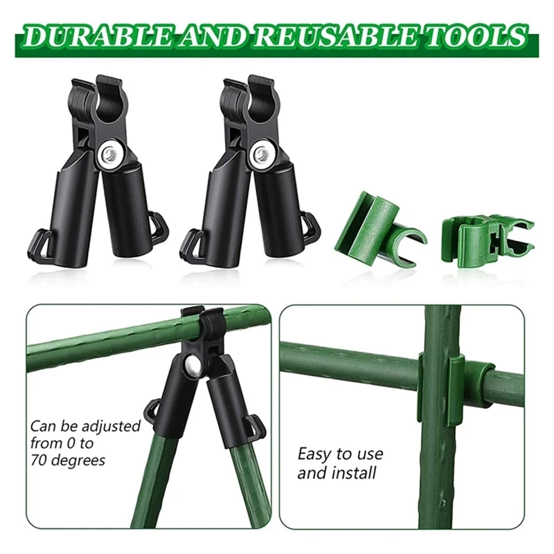 50 Pieces Adjustable Plant Trellis Connector Clip Garden Plastic A-Type Connecting Joint Buckle Clip plant trellis clip