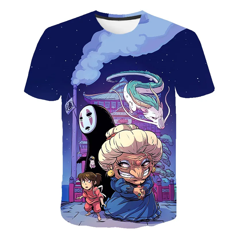 T-Shirts Kids Girls Top Tee Hayao Harajuku T Shirt Ghibli Totoro Miyazaki Graphic T-shirt Funny Cartoon Tshirt Princess Mononoke Anime T-Shirts luxury