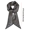 Women Narrow Thin Scarf Striped Long Silk Scarf Women Handle Bag Ribbons Multi-Function Decorative Neckerchief Hair Tie Band 6