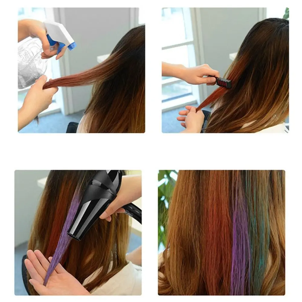 Description Picture 5 of itemWashable Hair Chalk Comb Highlight Stripe Color Temporary 6 Colors Hair Dye Marker Mini Disposable Hair Color Dye Women Girls