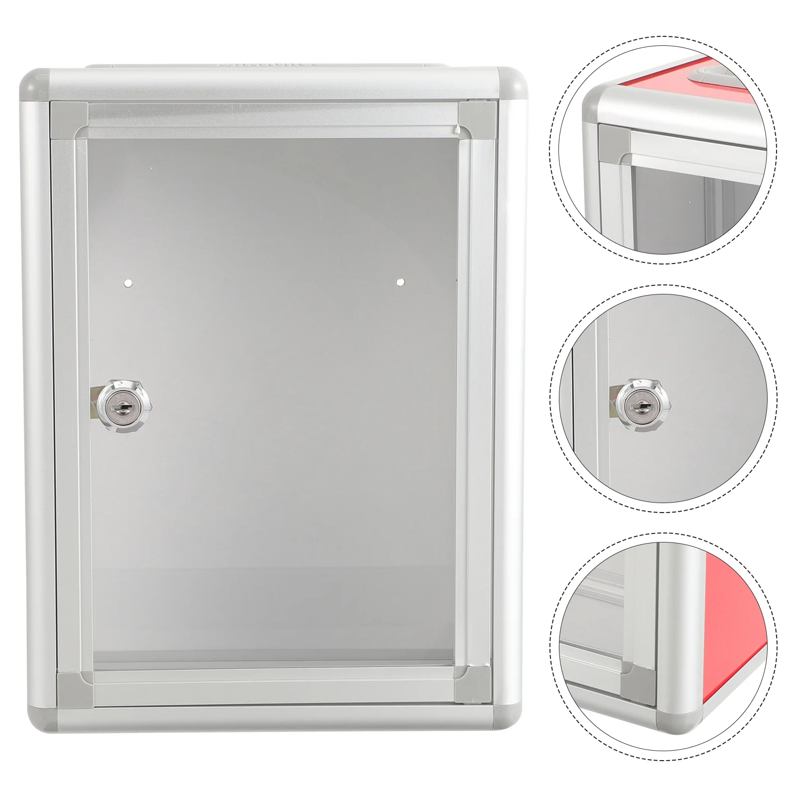 

Clear Donation Box With Lock Aluminum Suggestion Box Wall Mounted Mailbox Desktop Fundraising Donation Box Vintage Hanging