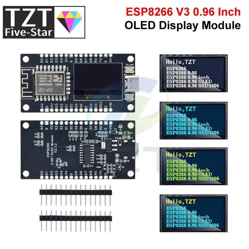 รูปสินค้า บอร์ดพัฒนา ESP8266 พร้อมจอ OLED สำหรับ Arduino/Micropython