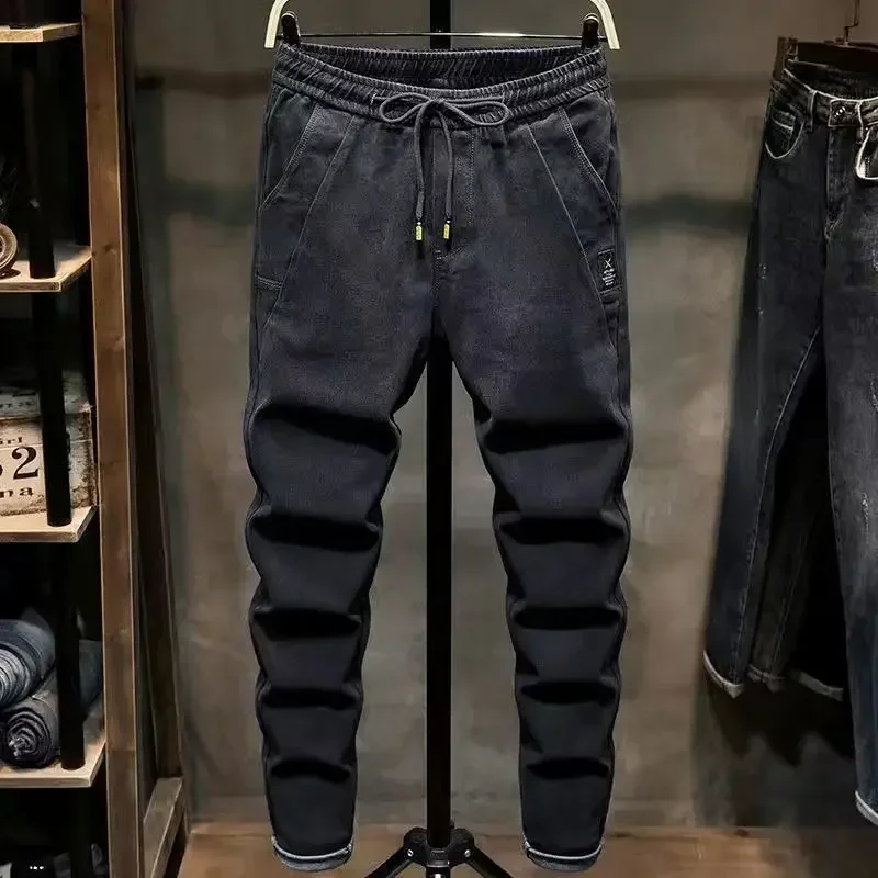 

Брюки-карго мужские стрейчевые, облегающие прямые штаны, хлопковые мешковатые брюки, эмо, большие размеры, черные