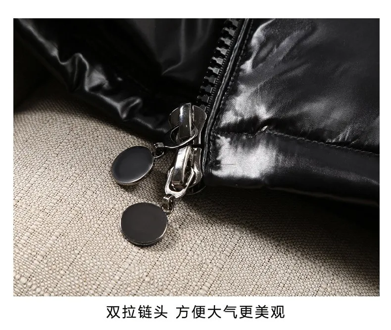 White Duck Down Jackets Winter Hooded Shiny Down Coats Mens Casual High Quality Outdoor Windproof Parka Thicken Warm Puffer Tops