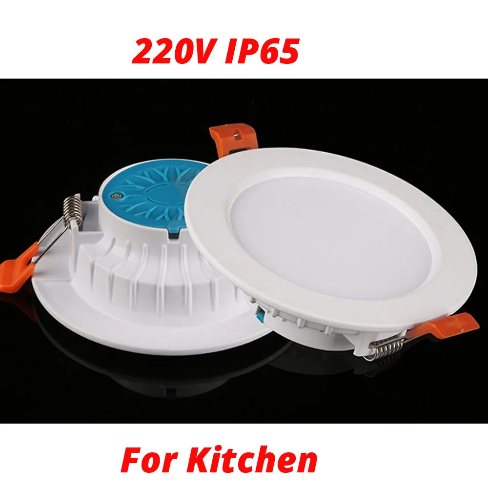 IP65 Indoor Kitchen Waterproof LED Downlight Dimmable AC220V 5W 7W 9W 12W 15W 18W White Bathroom Spot Light Outdoor Ceiling Lamp ceiling light fixture