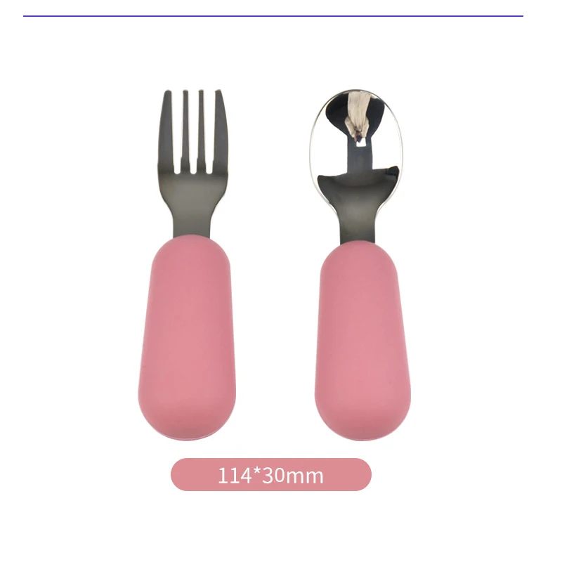 Baby Eating Tableware Set Children Utensil 316 Stainless Steel Toddler Dinnerware Cutlery Cartoon Infant Food Feeding Spoon Fork 2