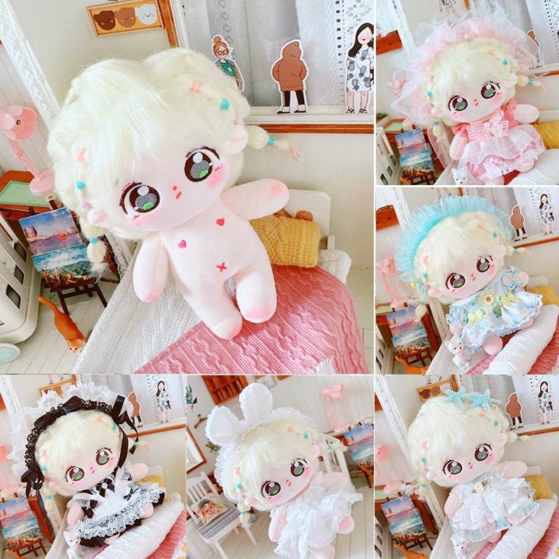 

20cm IDol Doll Anime Plush Star Dolls No Attributes Dolls Multi Style Clothing Set Toys Fans Collection Children Gifts ZhuaiZhua