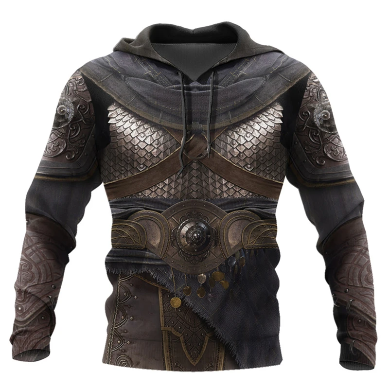 thumbnail image 1 of Sudadera con capucha de los Caballeros Templarios para hombre, con estampado 3D, de gran tamaño, estilo Harajuku, chaqueta holgada, jersey informal, ropa de calle con capucha, 1 of 5