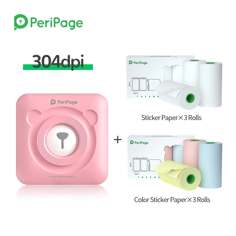 

Peripage A6 Mini 304DPI Printer Sticky Notes Label Printer Bluetooth Portable Mini Inkless Wireless Printing Marker