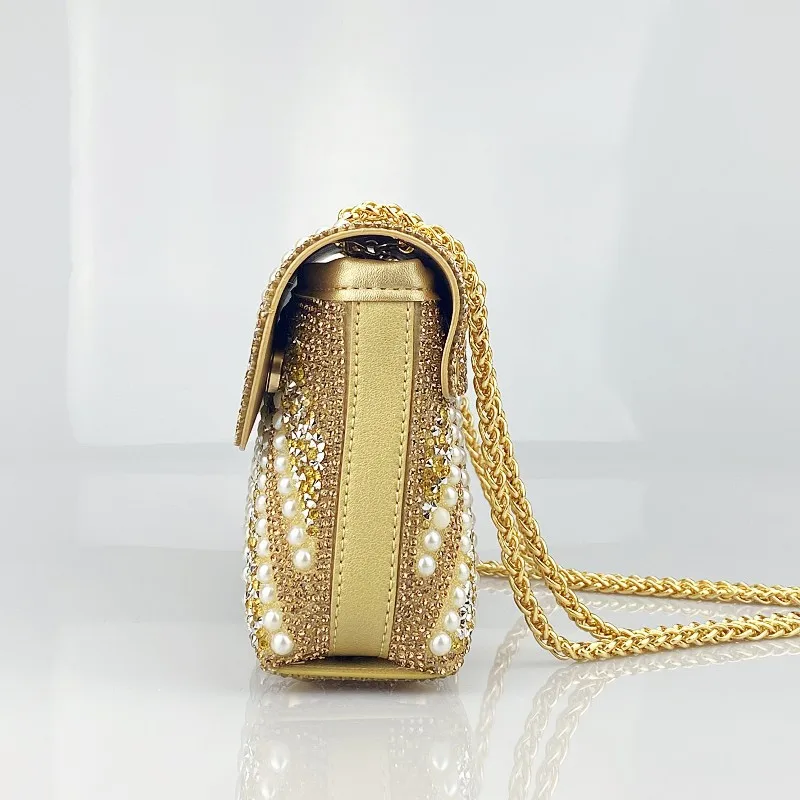 Luxury Gold Triangle Evening Handbag for Women