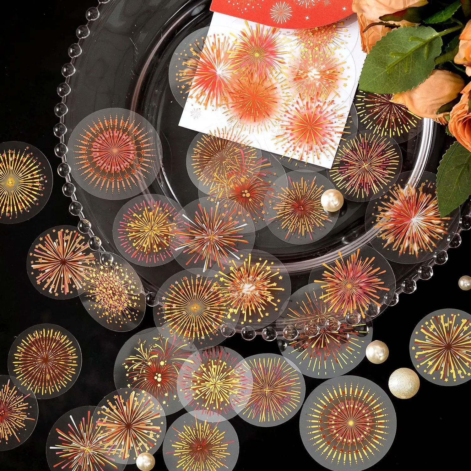 30pcs Splendid Fireworks Decorative Stickers Junk Journal Art Collage DIY Photo Album DIY Craft Scrapbooking School Supplies
