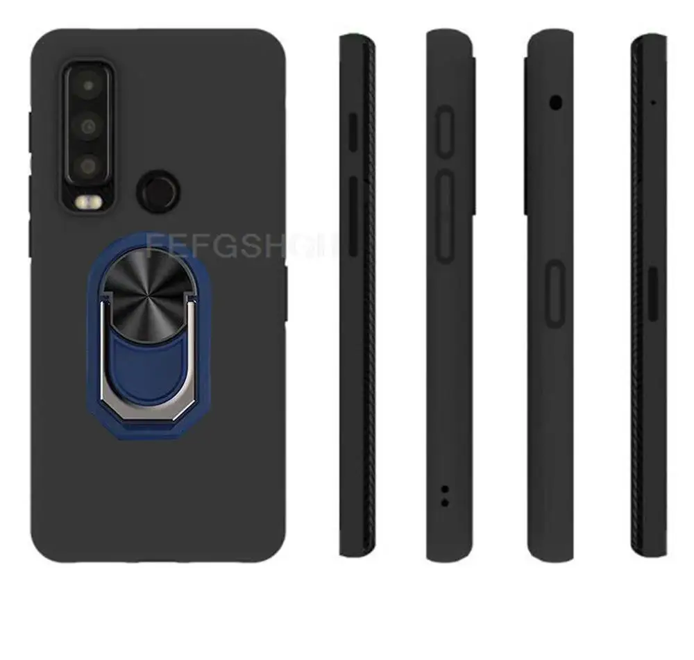 For CAT S75 Back Case Finger Ring Soft TPU Silicone Case For Motorola Defy 2 6.58 inches Bracket Phone Cover 3