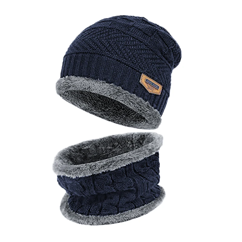 Navy Hat-scarf