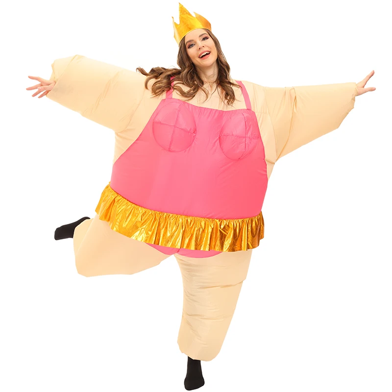 

Funny Ballet Inflatable Costume For Adult Men Women Fat Costumes Halloween Carnival Dress Suits For Cosplay Party