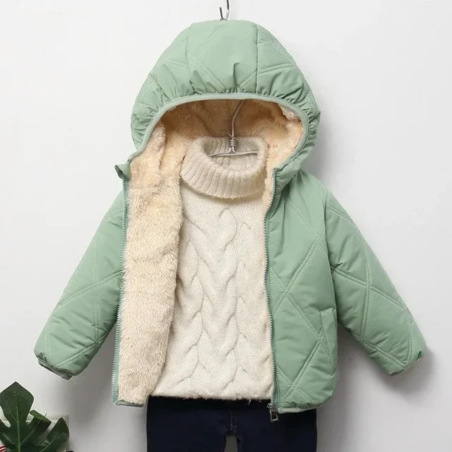Winter Kinder Jacke  Plüsch mit Kapuze