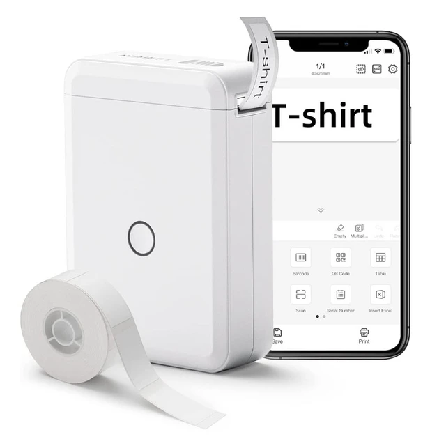 Nimbot D110 Bluetooth Wireless Compact Monochrome Thermal Label Printer  White