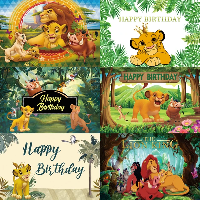 120*80cm il re leone Simba tema foto sfondo decorazione di compleanno  forniture per feste sfondo in tessuto vinilico ragazzi Baby Shower -  AliExpress