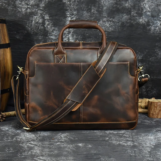 Men's Genuine Leather Executive Briefcase  Genuine Leather Men's Executive  Bag - 15 - Aliexpress
