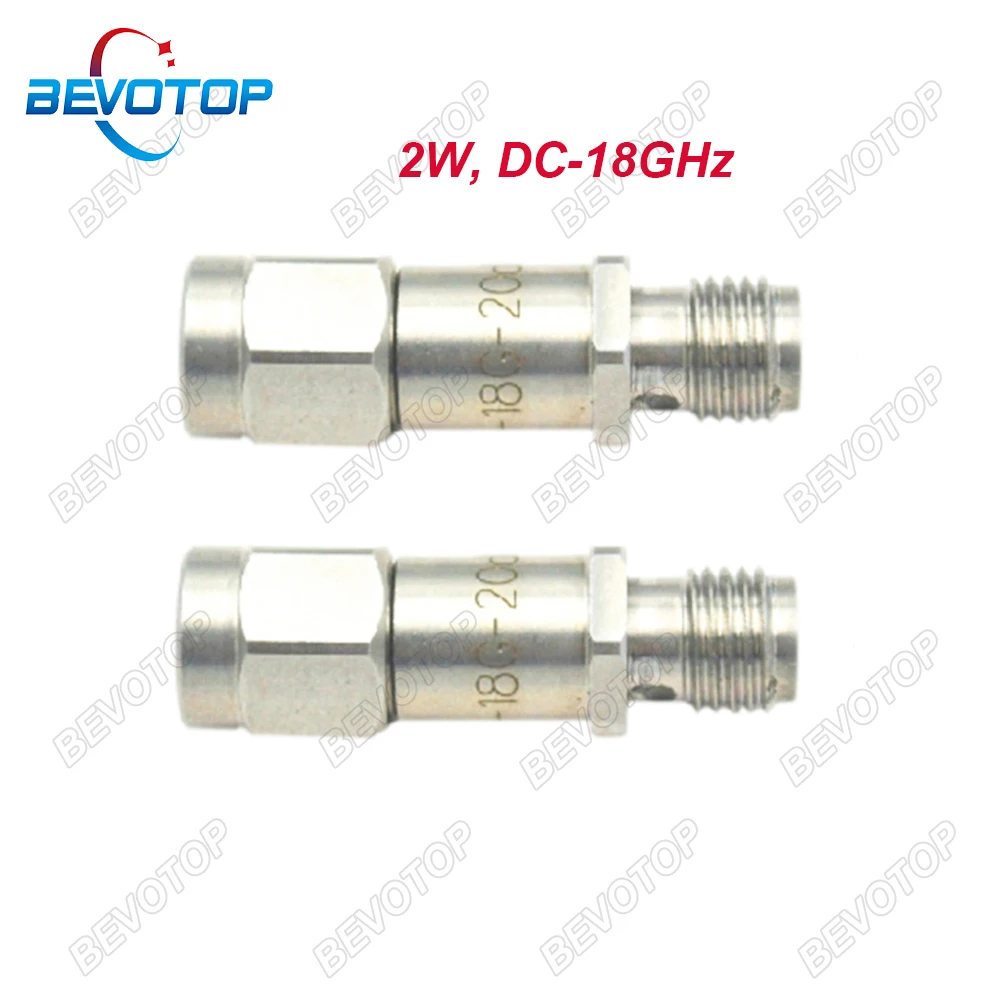 Bevotop-sma Macho para Atenuador Coaxial rf Fêmea Sma Conectores Fixos Aço 304 Dc18ghz 2w 10 20 30 40db 50 Ohms