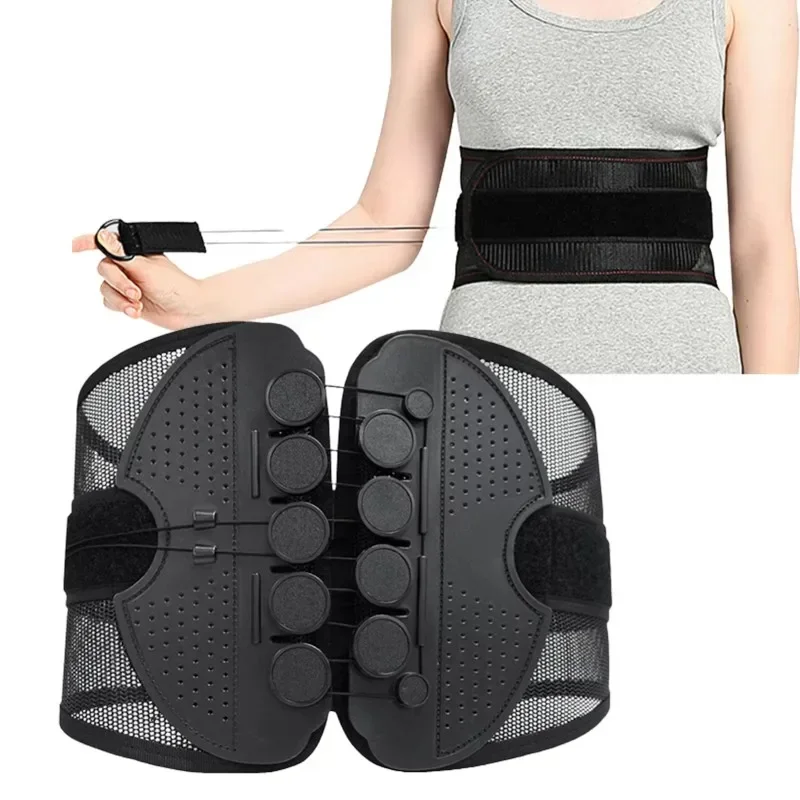 Double Pull Waist Brace Back Lumbar Support Corset Woman Man Waist Trimmer Belt Injury Muscle Posture Corrector Belt 3
