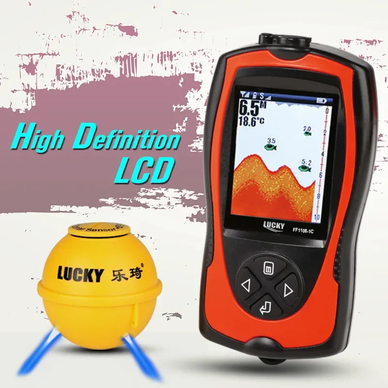 LUCKY-Portable Wireless Fish Finder, Sonar River Lake and Sea, Alarm Fish Finder, 147ft, 45m