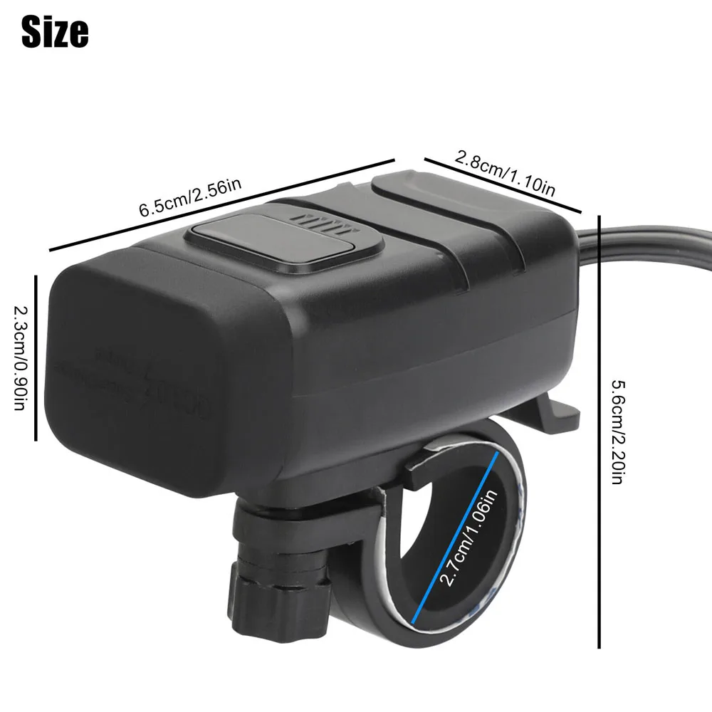 Chargeur Guidon Moto 12V USB + PD Type-C Avec Voltmètre | Double Port USB Pour Smartphone GPS | Montage Universel