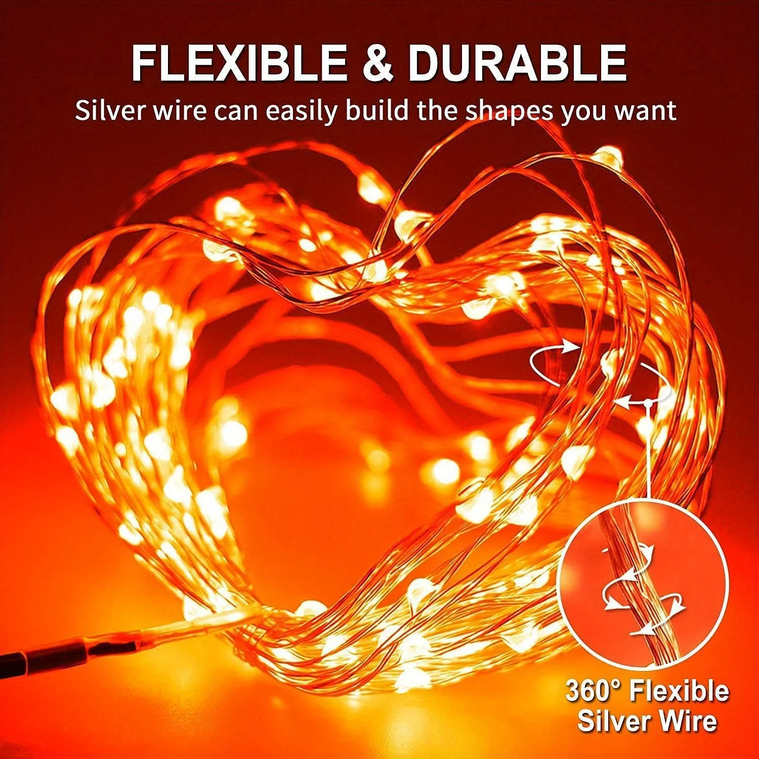 7M/12M/17M/22M Halloween Solar String Lights Outdoor Orange LED Copper Wire Fairy Lights 8 Modes IP65 Waterproof Party Decor