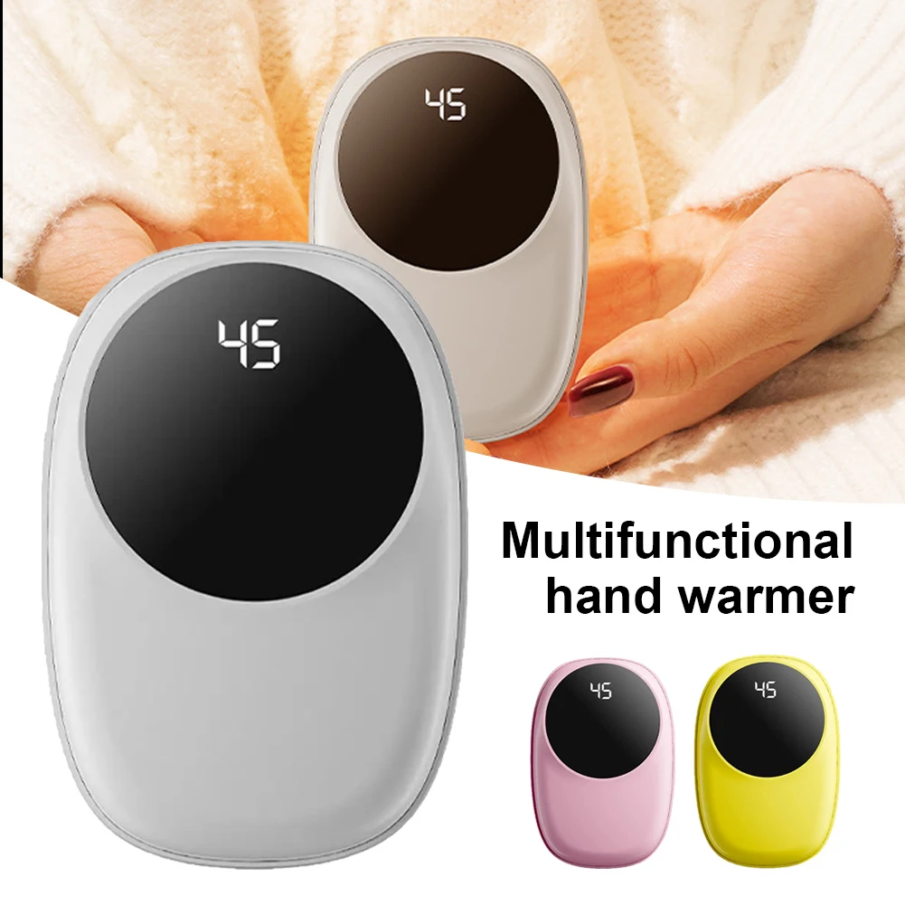 

6000mAh Portable Hand Warmer Power Bank USB Rechargeable Electric Heater 3 Temperature Ajustable LED Display Hand Warmer