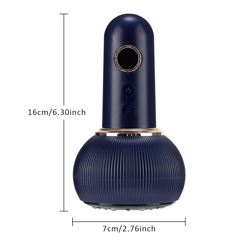 Electric Meridian Brush/Scraping Cupping Massager, Lymphatic Drainage,Heating Gu