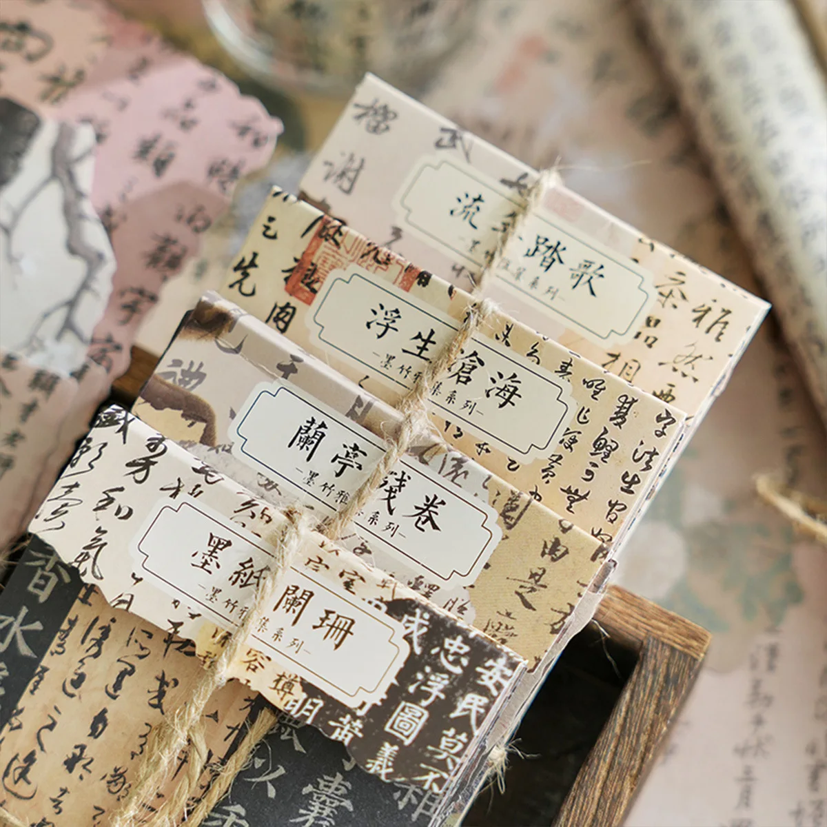 Chinese style calligraphy characters hand curtain decorative base material paper 30 PCS for handmade diy Diary Background craft paper handmade craft paper handmade paper