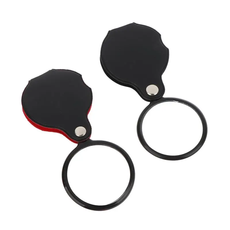 Convenient Folding 8X Mini Magnifier, Packed in Leather Case, Suitable for Jewelry Loupe, Offered in 50/60/70MM Varieties