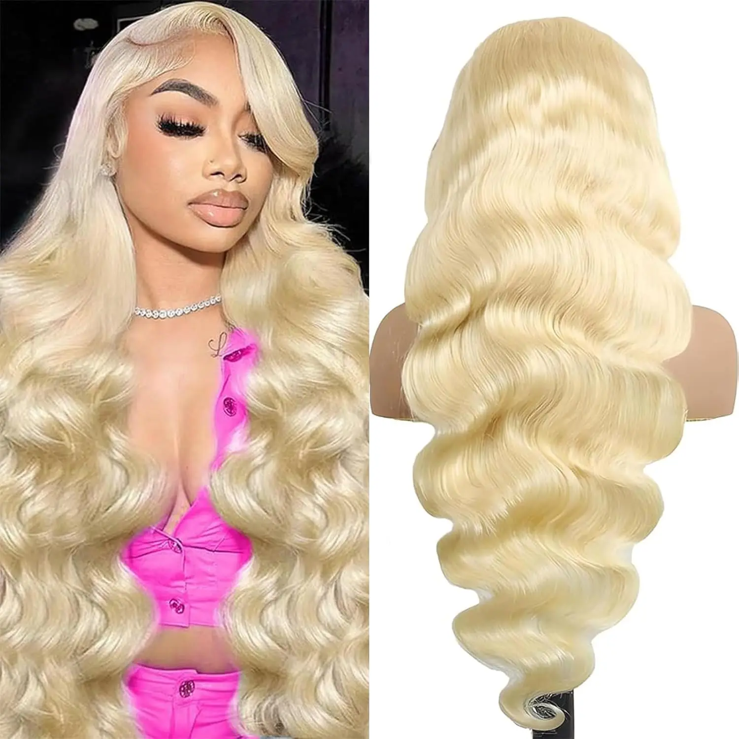 613 Lace Front Wig Human Hair 200 Density 13x6 HD Lace Front Wigs Human Hair Body Wave Blonde Wig Human Hair For Women 20 Inch