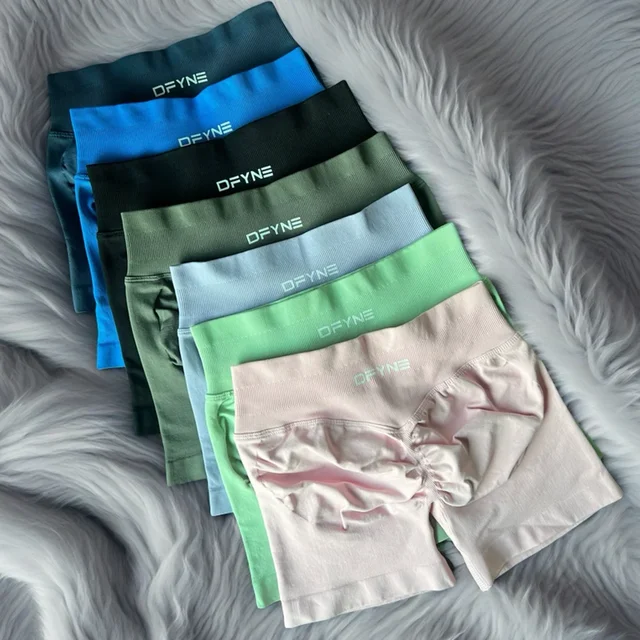 DF 1:1 Women's Impact Shorts | 4.5" Seamless Yoga With Logo Low Waistband Fitness Pants GYM High Stretch Fitness Sports Shorts