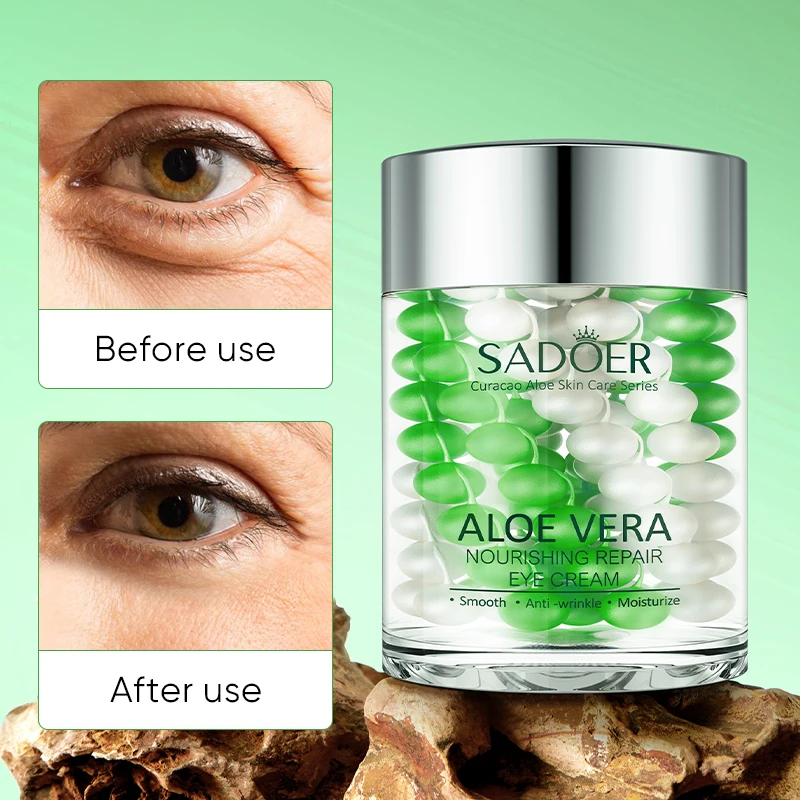 SADOER Aloe vera Eye Cream Anti Dark Circles Wrinkles Moisturizing Anti-aging Creams Eyes Skin Care