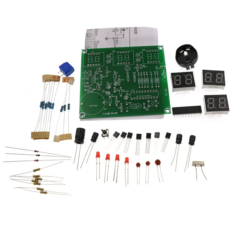 AT89C2051 6 Bit LED Electronic Clock Module Alarm Clock Countdown Stopwatch Digital Electronic DIY Kit