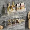 Wall Mounted Cosmetics Storage Rack No Hole Required Plastic Corner Shelf Organizer Bathroom Accessories Home Decor Easy Install 4