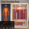 Infrared Sauna, 2 Person Indoor Sauna Room Low EMF Far Infrared Home Sauna Hemlock Wooden Sauna with LCD Control Panel Tempered 3