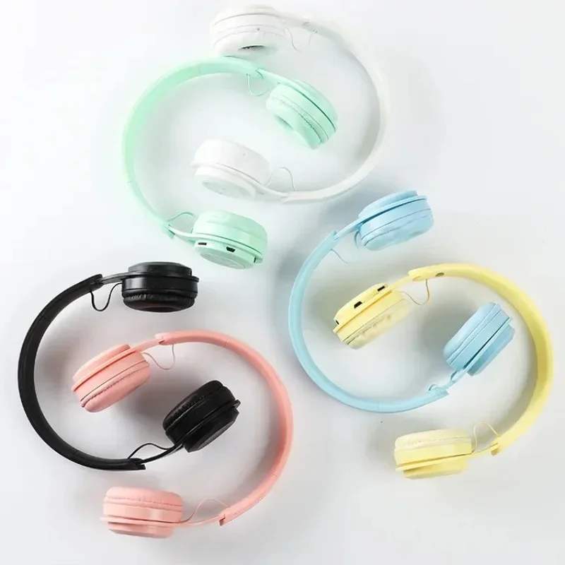 Y08 Macaron Wireless Bluetooth Headphones With Microphone Wired Earphones Gaming Headset Gamer Mp3 Players Choice Kids Gifts 4