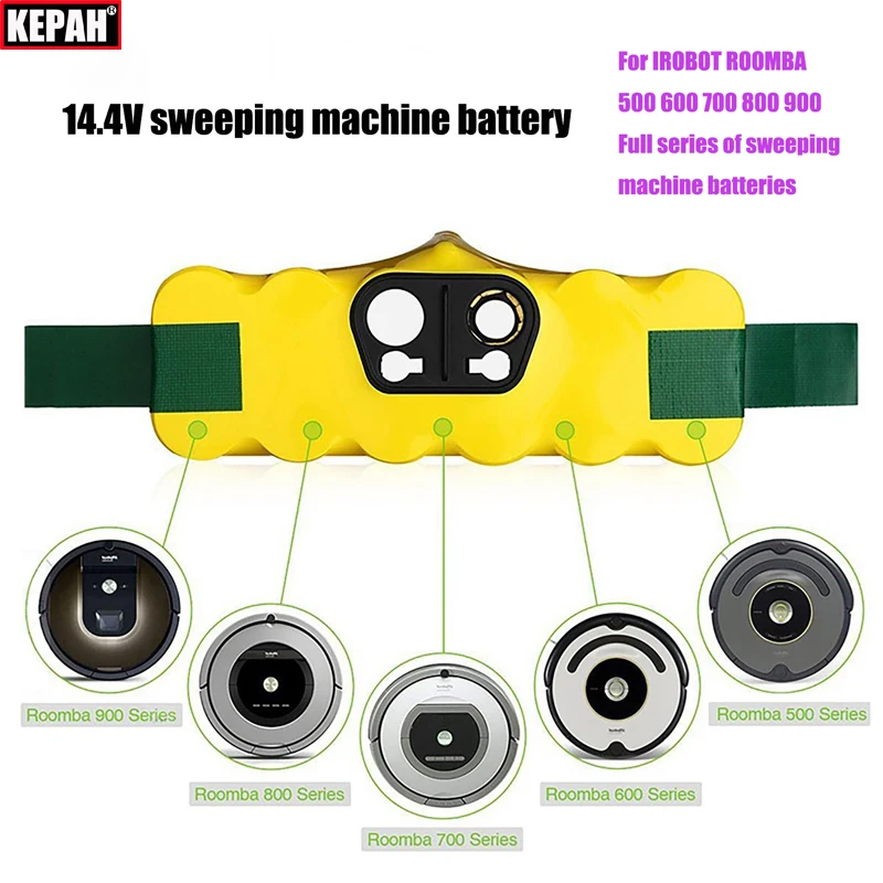 14.4V 3000mAh 4500mAh 6000mAh Sweeper Battery, for the full range of iRobot sweepers,For iRobot 770 860 620 780 880 870,ect