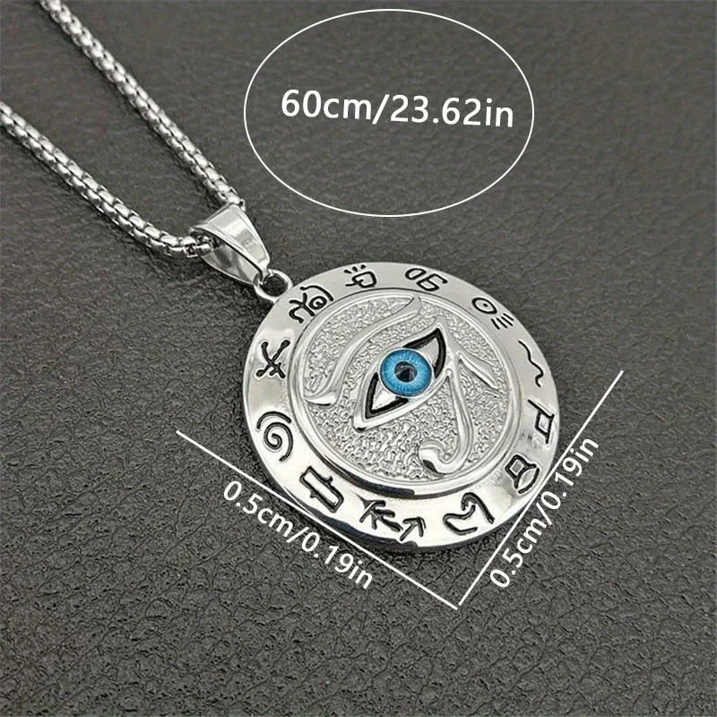 1Pc Silvery or Golden Egyptian Hip Hop Eye of Horus Ra Pendant Necklace Jewelry - Image 3