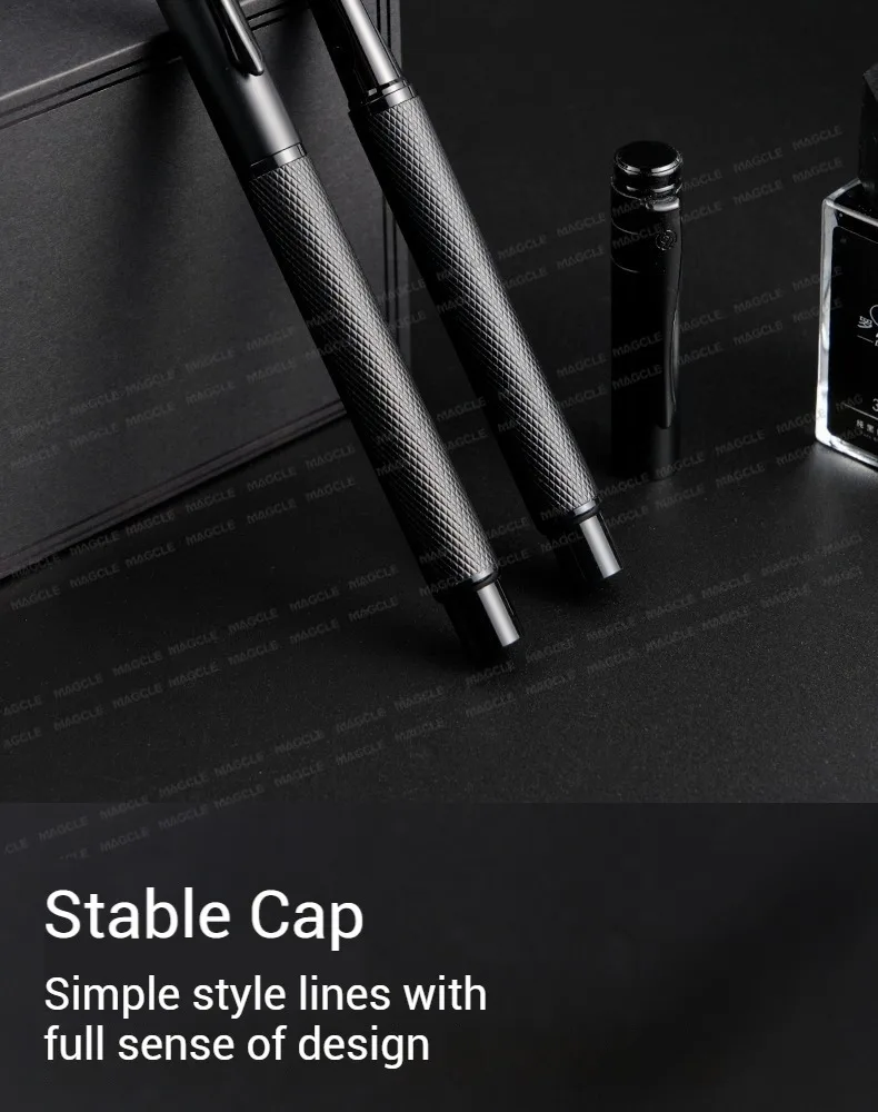 Black Dragon Scale Metall-Füllfederhalter, 0,28/0,38/0,5/0,7/1,0 mm feine mittlere Spitze, Stylo Luxe Haute Ett zum Schreiben, Signieren von Pluma – Detail 8