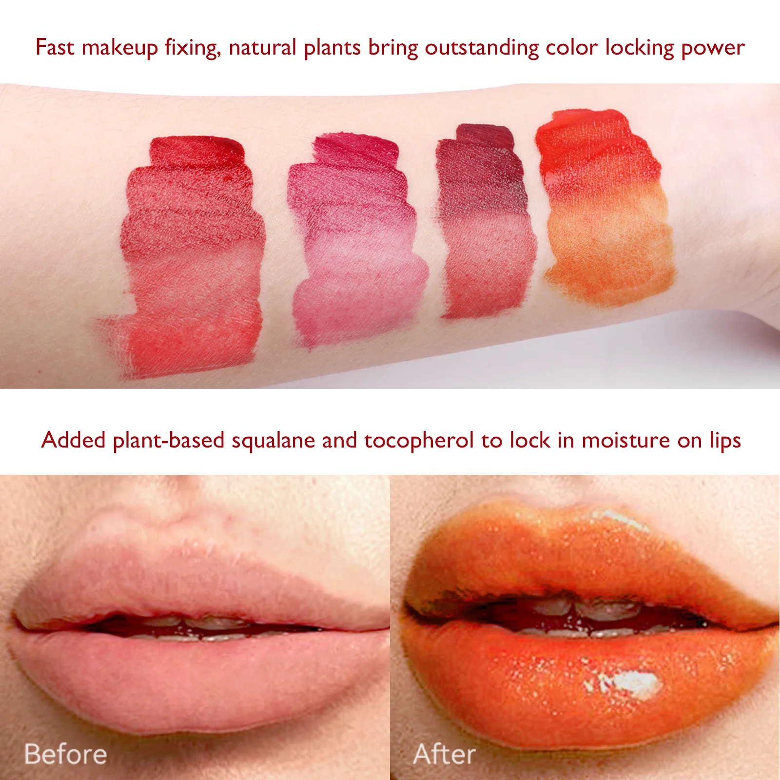 Lip dyeing liquid of 3 peppers contains peppermint oil and pepper extract, and it is waterproof and colorfast lip glaze 6