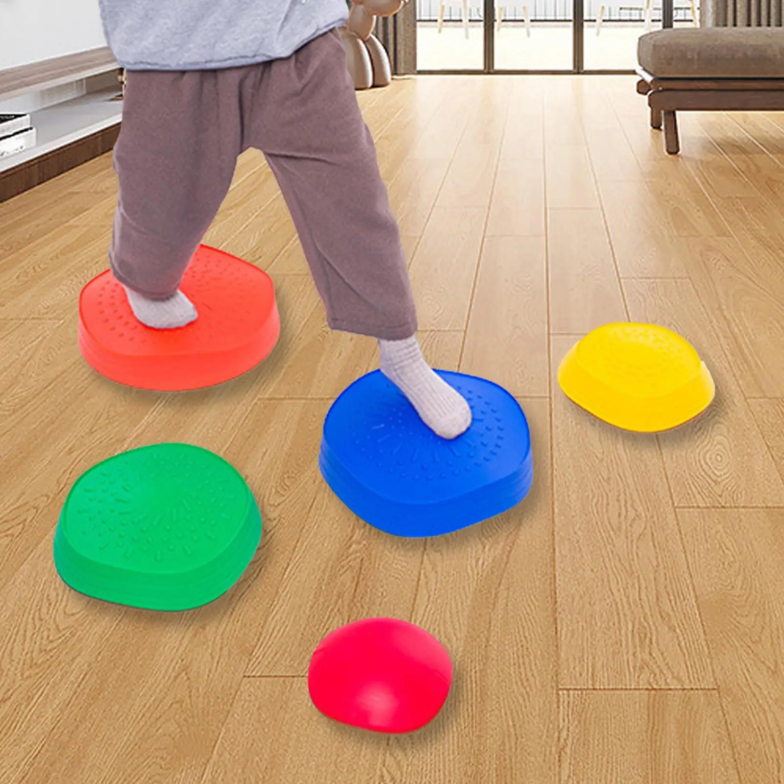 

Kids Balancing Trainning Toys Stepping Stone Toy Crossing River Stone Jump Stones for Ages 3+
